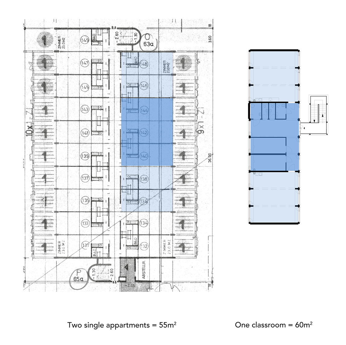 Comparison of the Wydäckerring and a Züri Modular school pavillon